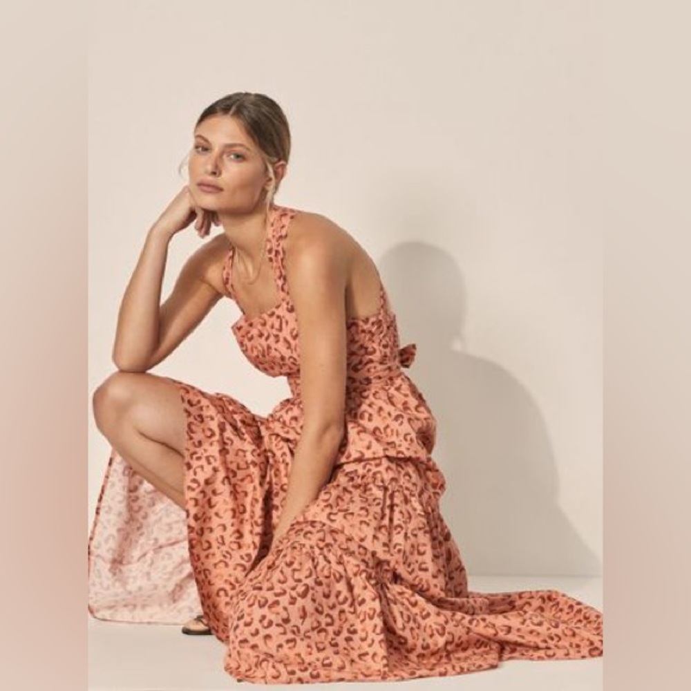 Kivari Dylan tiered Maxi in Pink leopard SZ 6 AU (XS - US 2) NWT